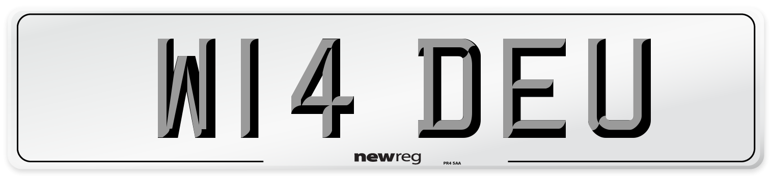 W14 DEU Number Plate from New Reg